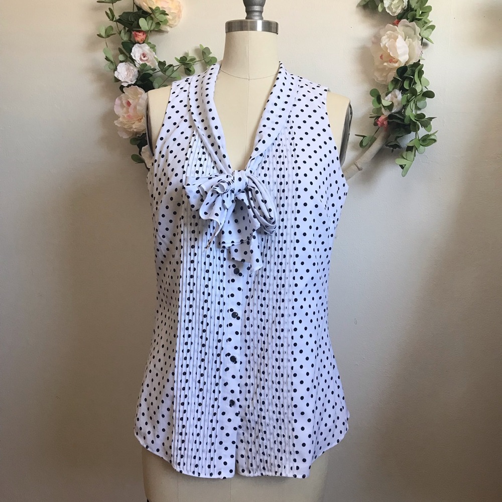 White House Black Market polka dot blouse
